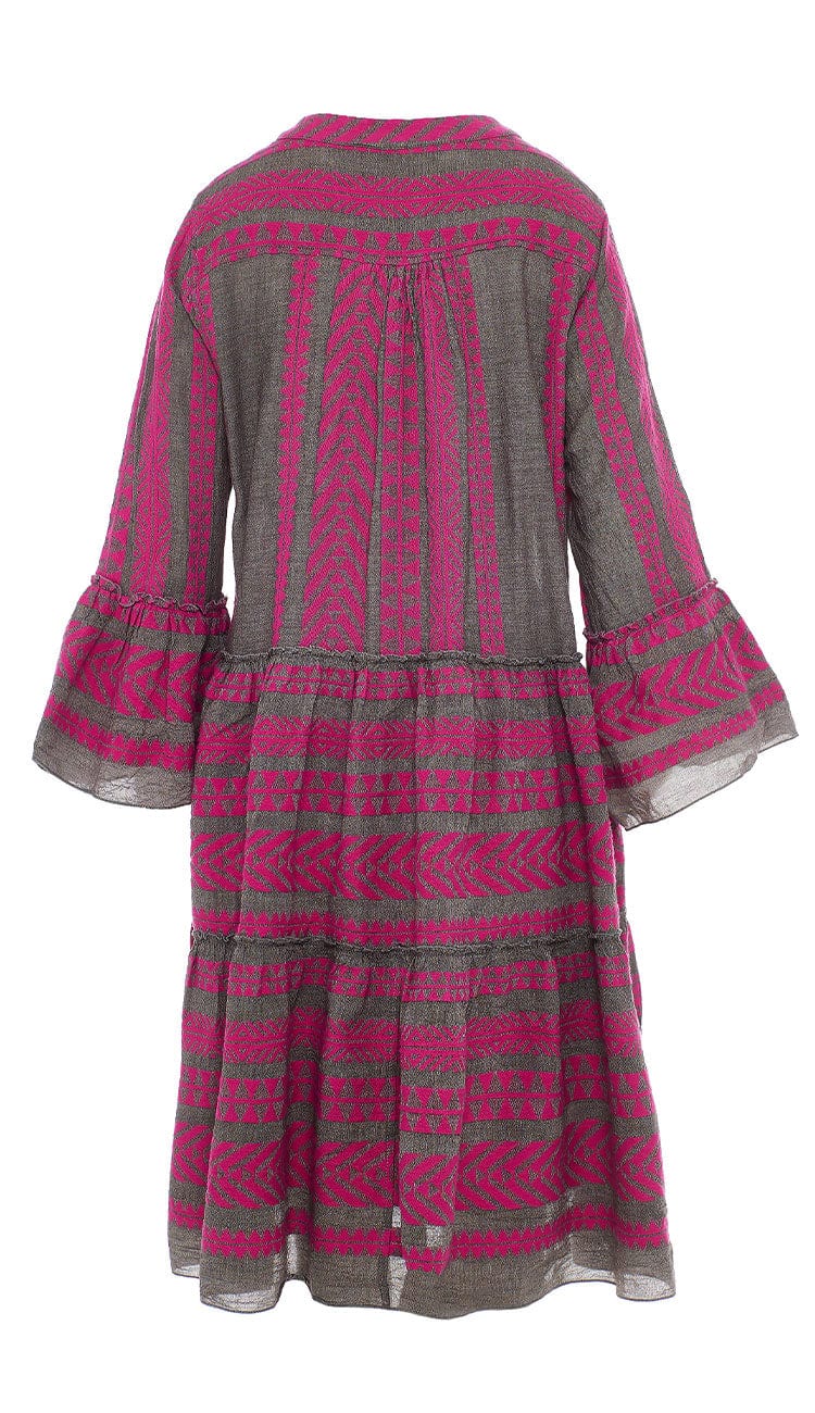 ELLA MIDI BROWN AND FUSHIA BY DEVOTION TWINS at Paula & Chlo - back view