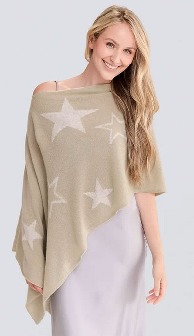 Taylor Star Topper by Alashan Cashmere - Paula & Chlo in White Sage & Cloud front view