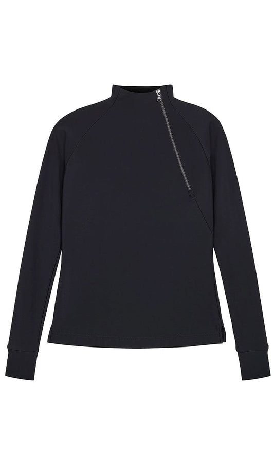 The Cozy Lessie Pullover by Anatomie in black with an asymmetrical design-a cozy winter must have. at Paula & Chlo