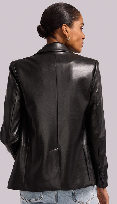 milan vegan leather blazer back view - generation love at paula and chlo