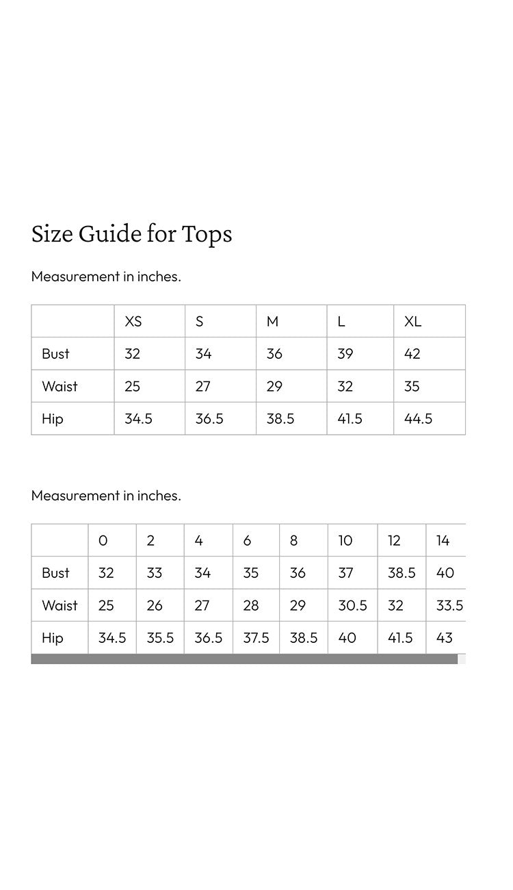 Go Silk Size for Tops