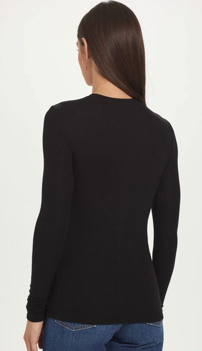 Ribbed Cardigan in black back view by Goldie at Paula & Chlo