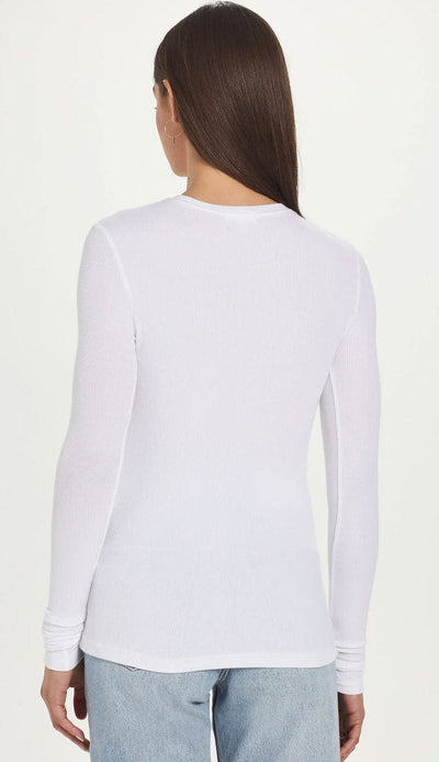Ribbed Cardigan in white back by Goldie at Paula & Chlo