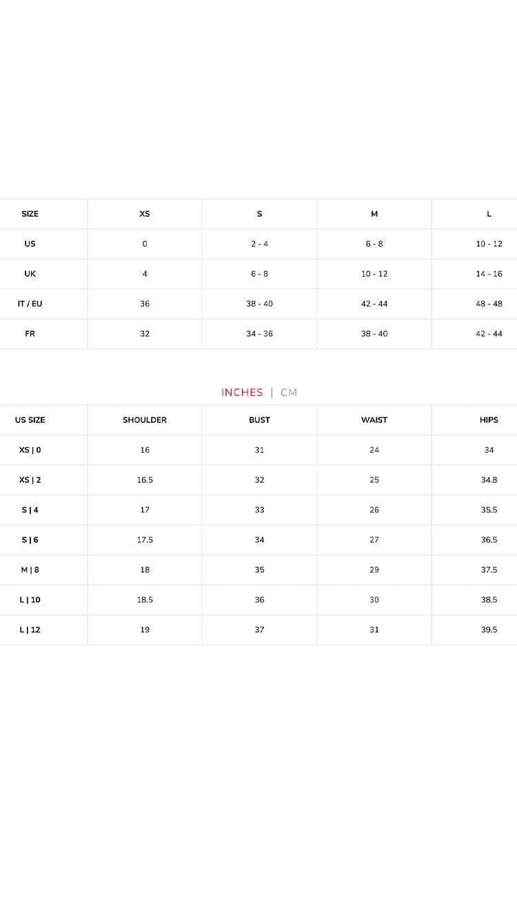goldie size chart