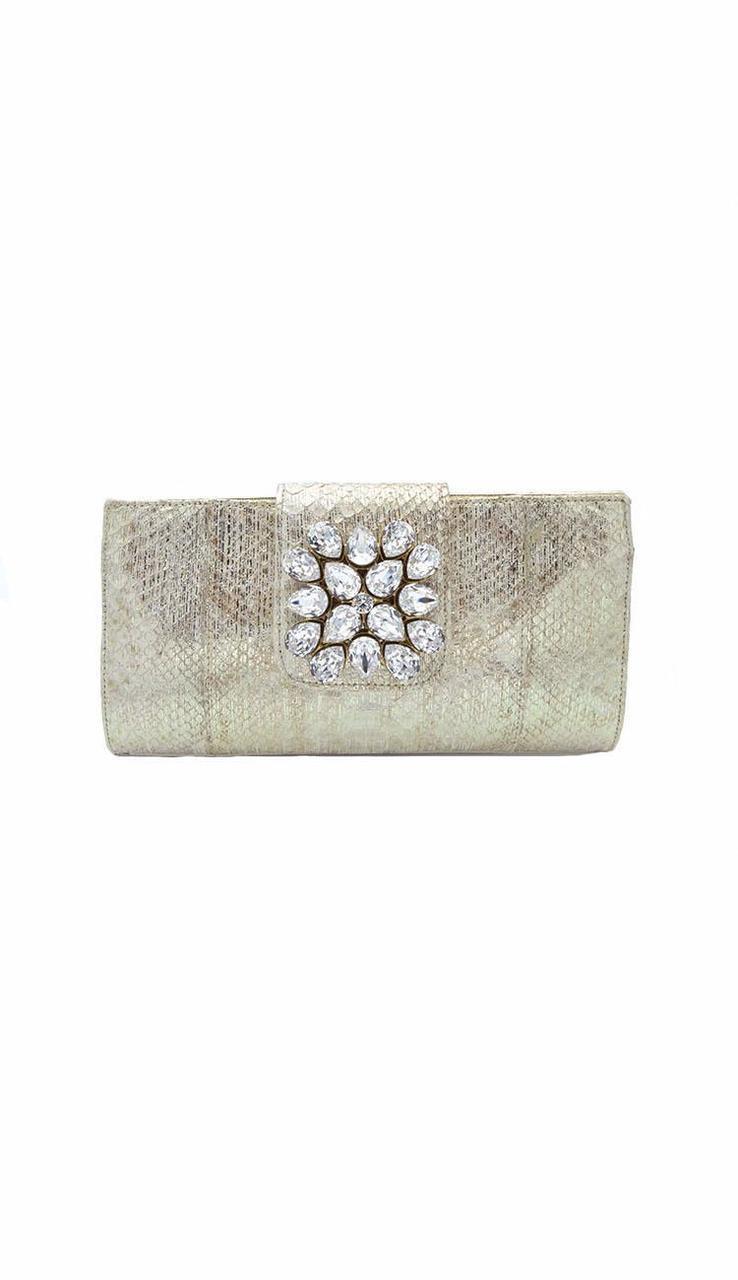 Faux Snake Wallet Clutch