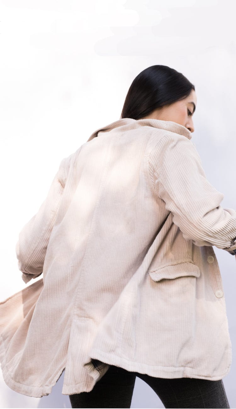 Regan Wide Wale Corduroy Jacket by CP Shades back view 2 NATURAL LIGHT