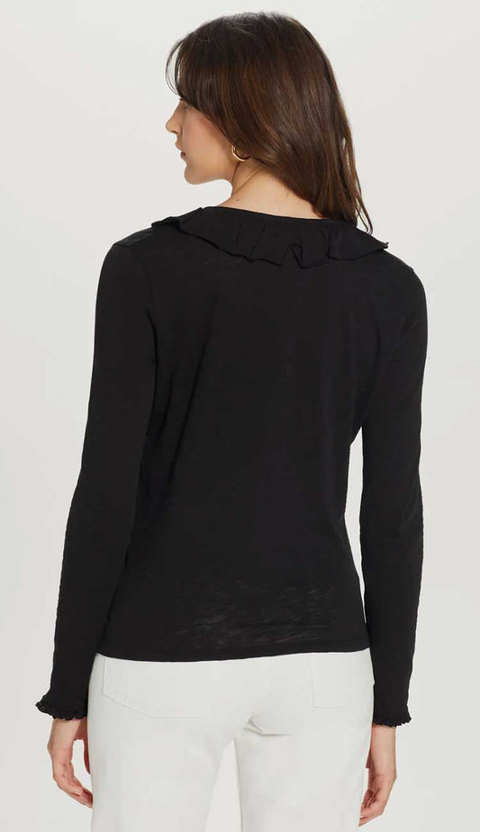 Amour ruffle shirt in black by Goldie back detail- paula and chlo