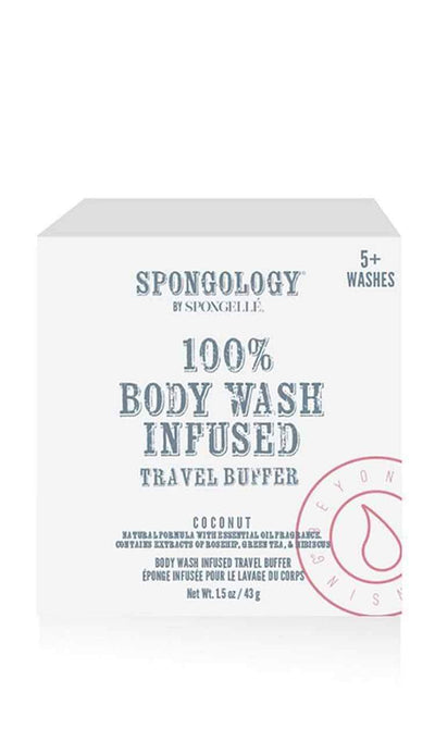 spongology coconut travel buffer body wash infused