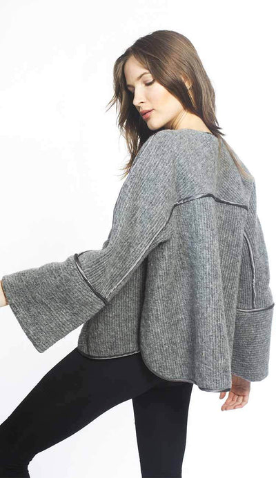 tatiana wool cape coat by garbe luxe back view