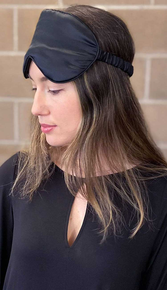 Yala silk sleep eye mask in black - Paula & Chlo