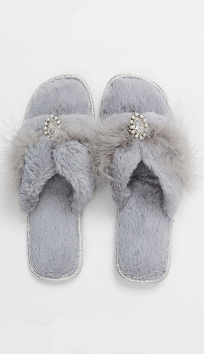 Zoe slippers in sliver grey by pia rossini 