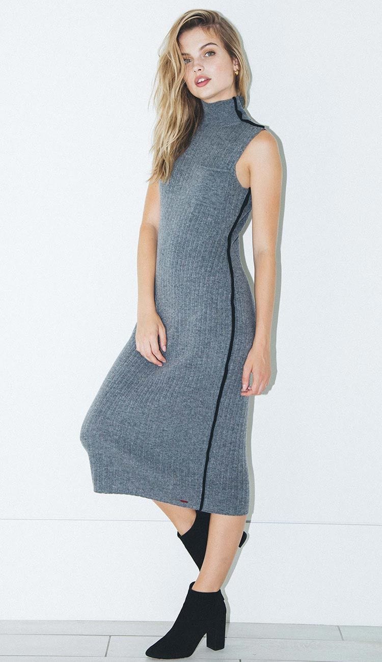 n:philanthropy sleeveless dress in grey with a black side detail