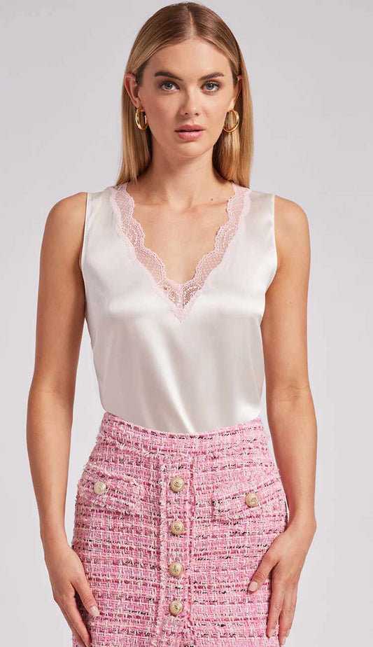 Aida Lace Tank in Ballet Slipper by Generation Love | Paula & Chlo