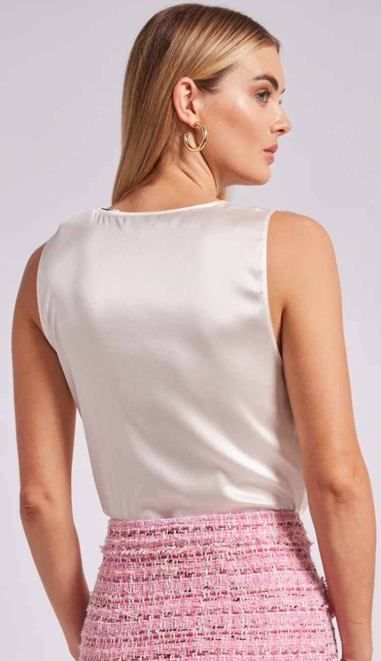 Aida Lace Tank in Ballet Slipper back view by Generation Love | Paula & Chlo