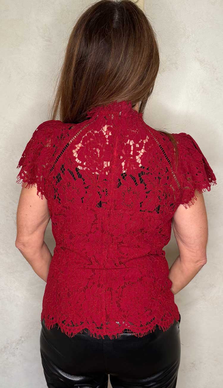 Ambrose Lace Top Scarlett by Generation Love at Paula & Chlo back view 