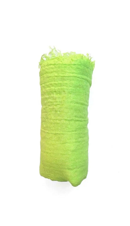neon yellow boho scarf on white background