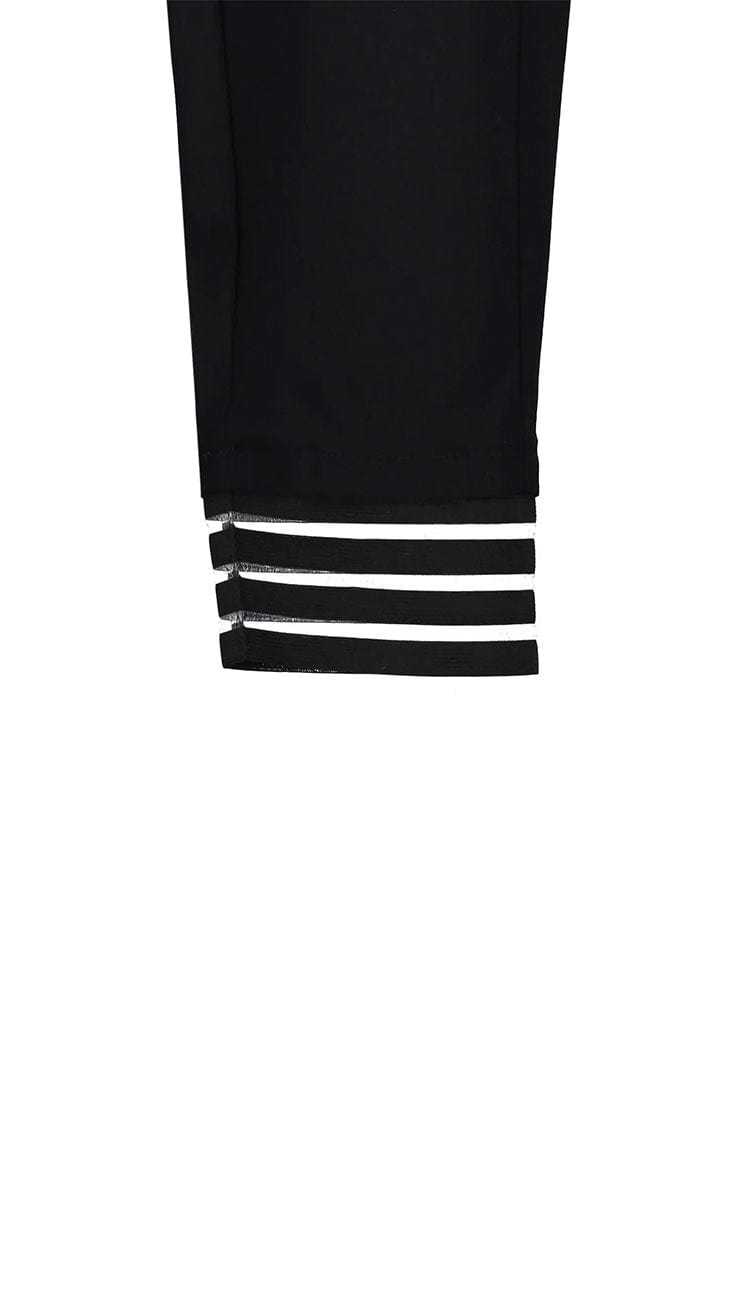 Raffaello Rossi Candy Pant Future in black, women’s slim jogger pant mesh ankle detail