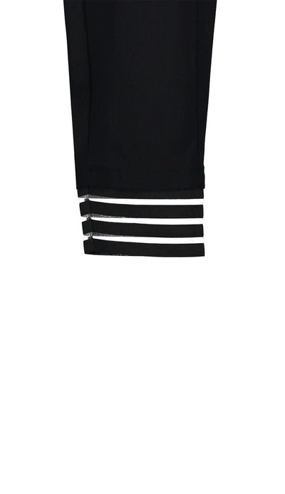 Detail of ankle of Raffaello Rossi Candy Future Pant with mesh detail in black | Paula & Chlo