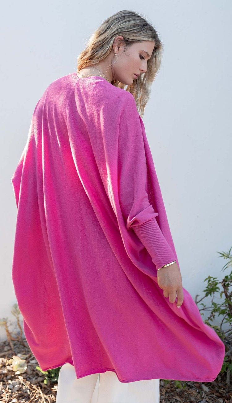 Chelsea Kimono Rose Pink by Mersea done in cotton cashmere | Paula and Chlo back view