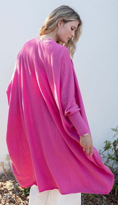 Chelsea Kimono Rose Pink by Mersea done in cotton cashmere | Paula and Chlo back view