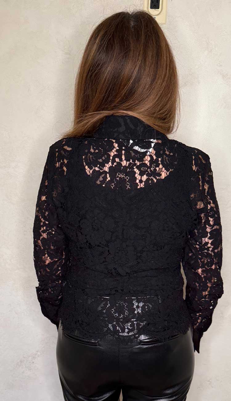 Delania Lace Blouse Black by generation love at paula and chlo back view