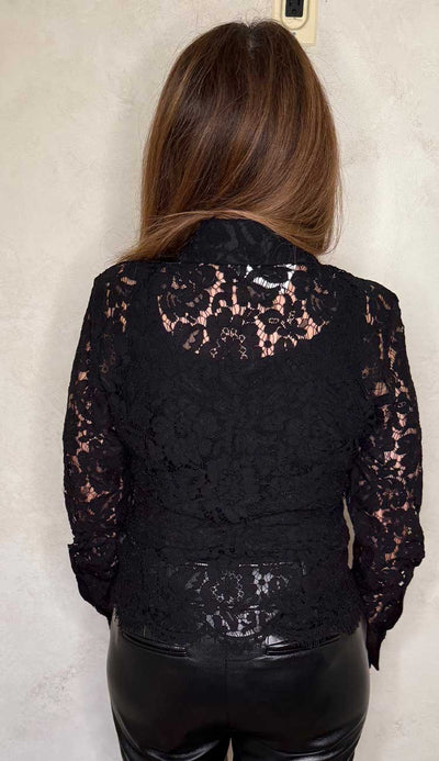 Delania Lace Blouse Black by generation love at paula and chlo back view