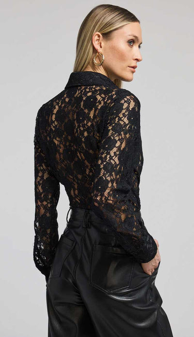 Delania Lace Blouse in black by Generation Love at Paula & Chlo back view