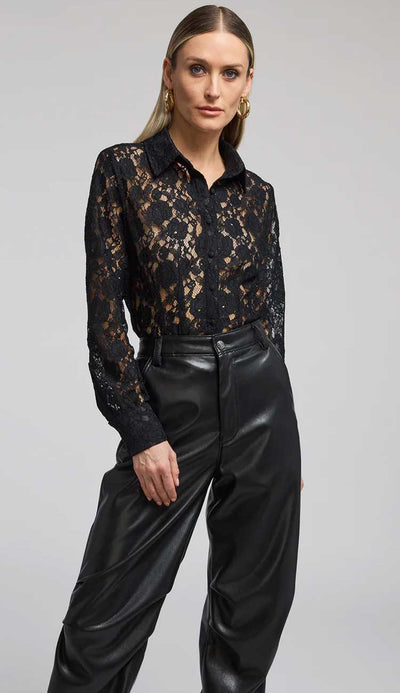 Delania Lace Blouse in black by Generation Love at Paula & Chlo full view