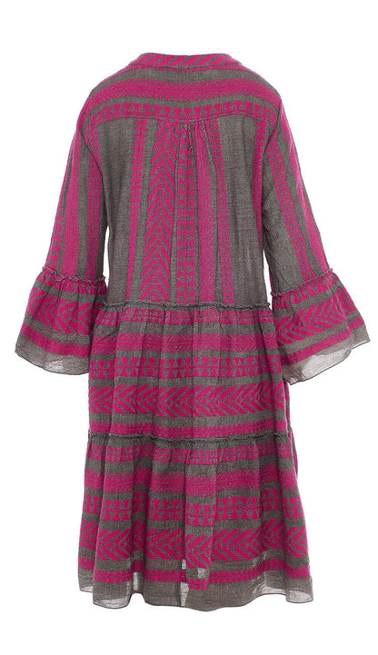 ELLA MIDI BROWN AND FUSHIA BY DEVOTION TWINS at Paula & Chlo - back view