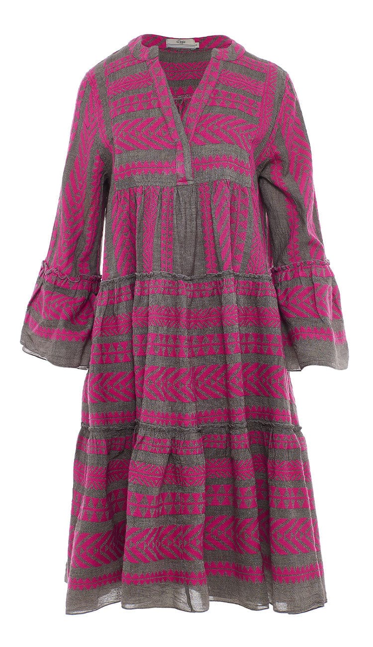 ELLA MIDI BROWN AND FUSHIA BY DEVOTION TWINS at Paula & Chlo