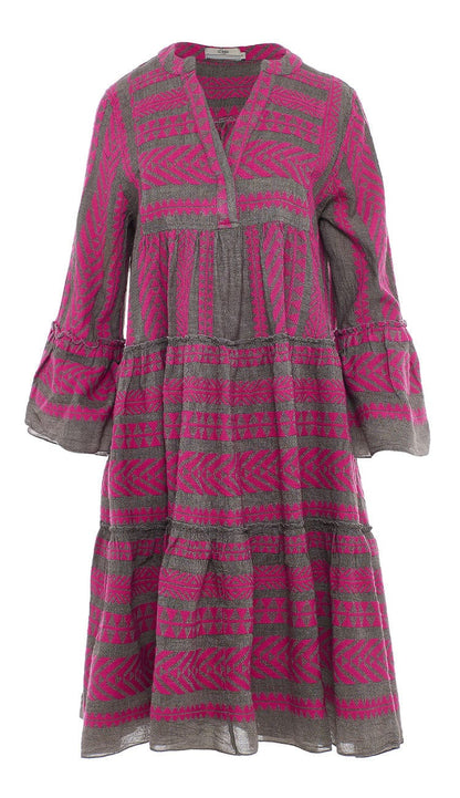 ELLA MIDI BROWN AND FUSHIA BY DEVOTION TWINS at Paula & Chlo
