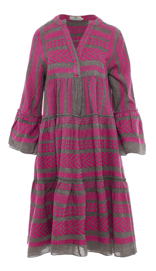 ELLA MIDI BROWN AND FUSHIA BY DEVOTION TWINS at Paula & Chlo