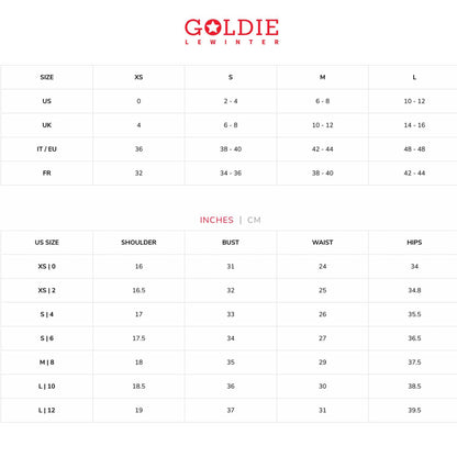 goldie size chart 