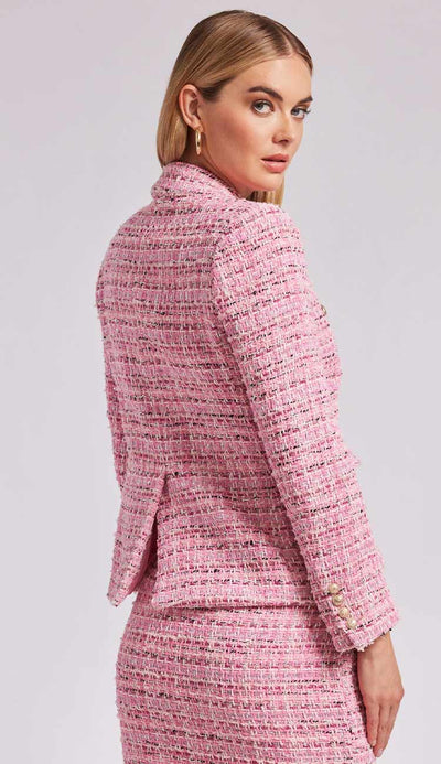 Eliza Tweed Jacket in Pink Melange by Generation Love back view at Paula & Chlo