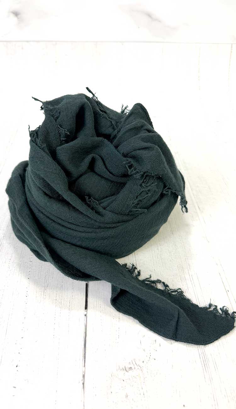 dark green scarf on a white background