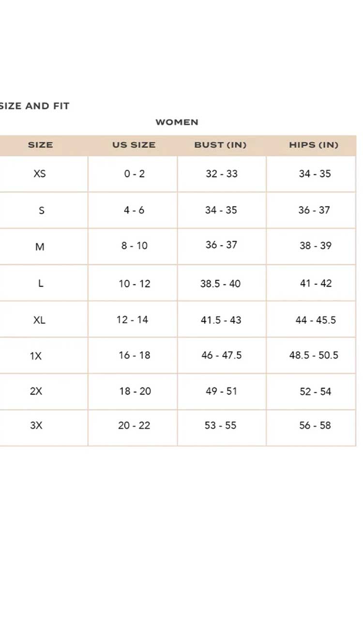 Lisa Todd Size Chart 