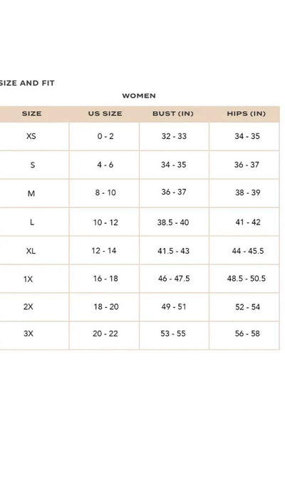 Lisa Todd Size Chart 