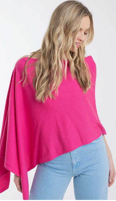 Malibu Pink Trade Wind Cashmere Blend Dress Topper Poncho by Alashan Cashmere