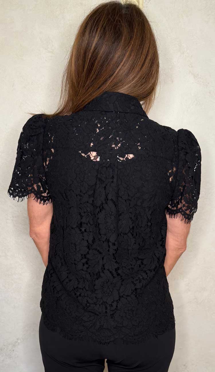 Generation Love Murphy Lace Shirt Black | Paula & Chlo