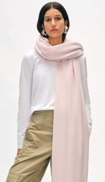 pink sand white and warren cashmere travel wrap - paula and chlo 