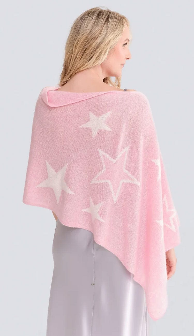 Taylor Star Topper by Alashan Cashmere - Paula & Chlo in Pink Swirl & White back view