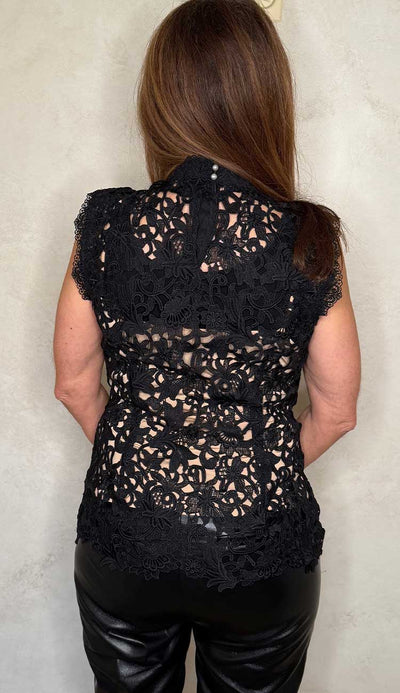 Rosetta Guipure Top by generation love at paula and chlo back view