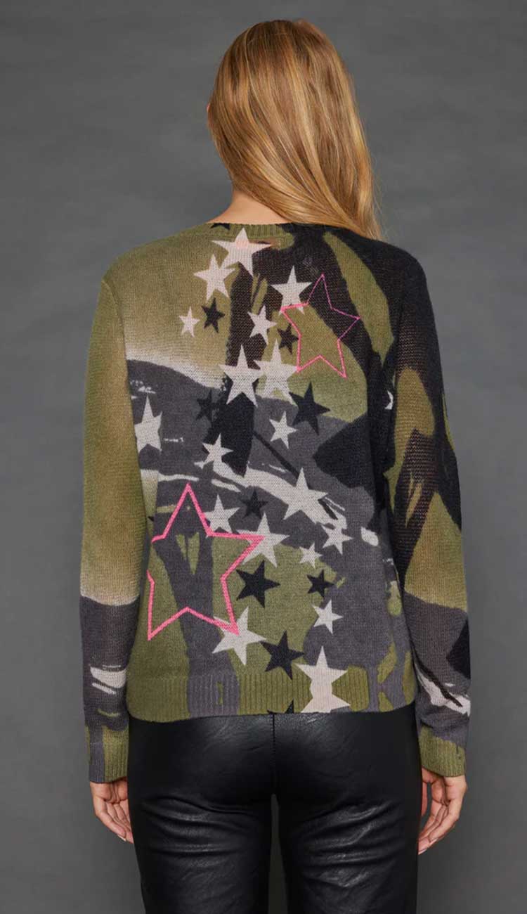 Solar Power Cashmere Sweater in Eden by Lisa Todd at Paula and CHlo - back view 