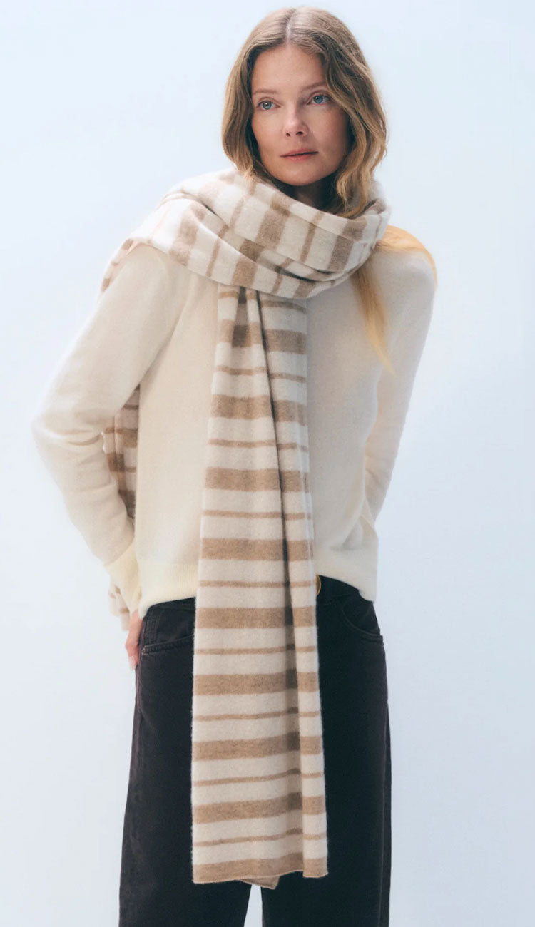 Cashmere Stripe Travel Wrap