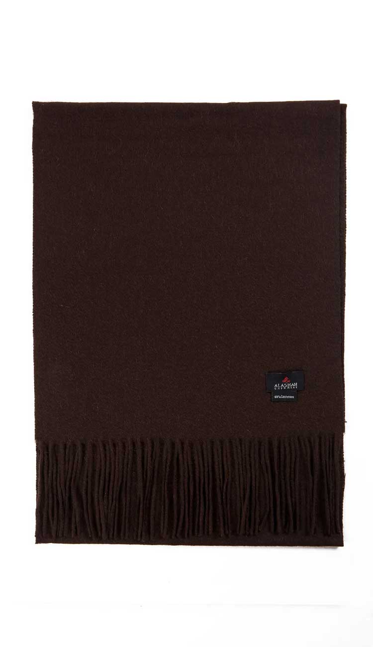 Alashan Cashmere Scarf Unisex 100% Cashmere in a variety of colors. Makes a fabulous gift. Paula & Chloe - Espresso