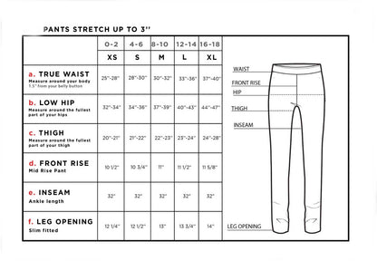 Anatomie Pant Size Chart