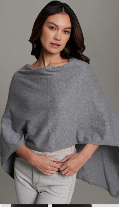 Alashan Cotton Cashmere Trade Wind Dress Topper in Anchor paired with grey pants