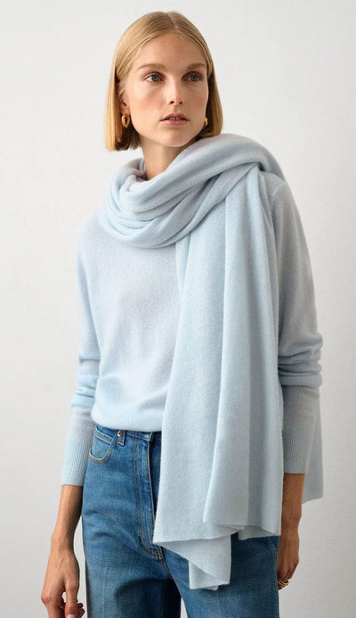 Arctic Frost 100% cashmere travel wrap by white and warren at Paula & Chlo