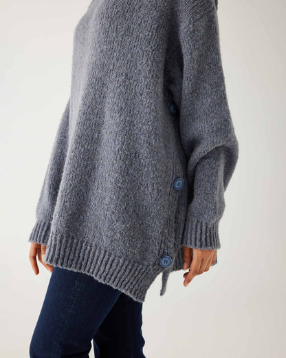 bari sweater in grey blue on woman