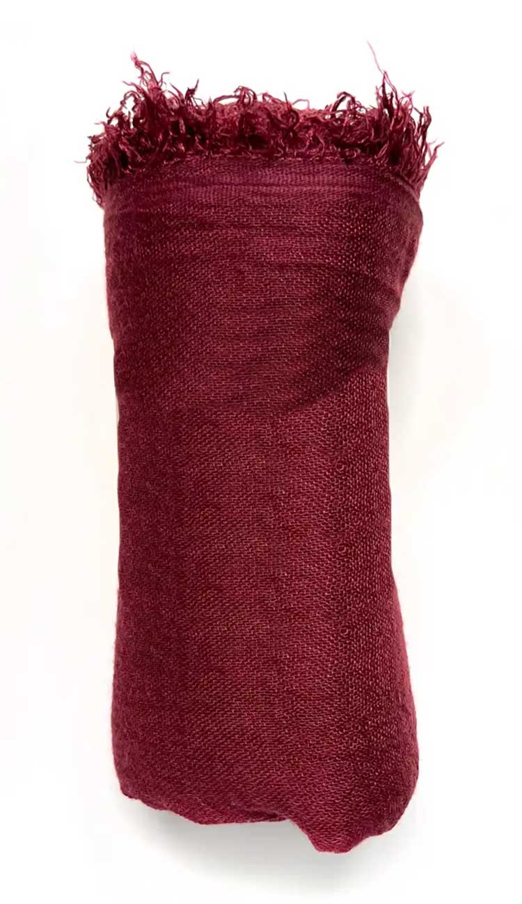 Oxblood Boho Scarf  on white background